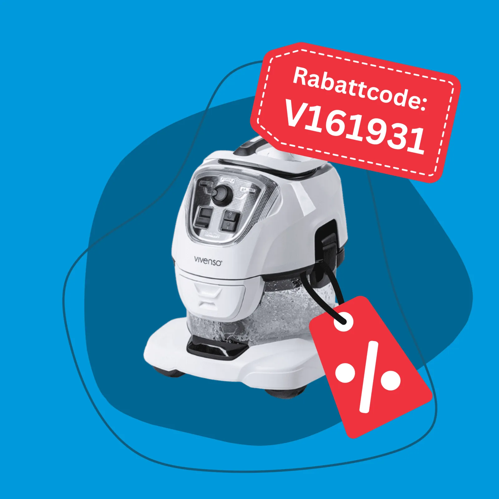 Vivenso Wasserstaubsauger mit Rabattcode-Störer für 3 Prozent Nachlass