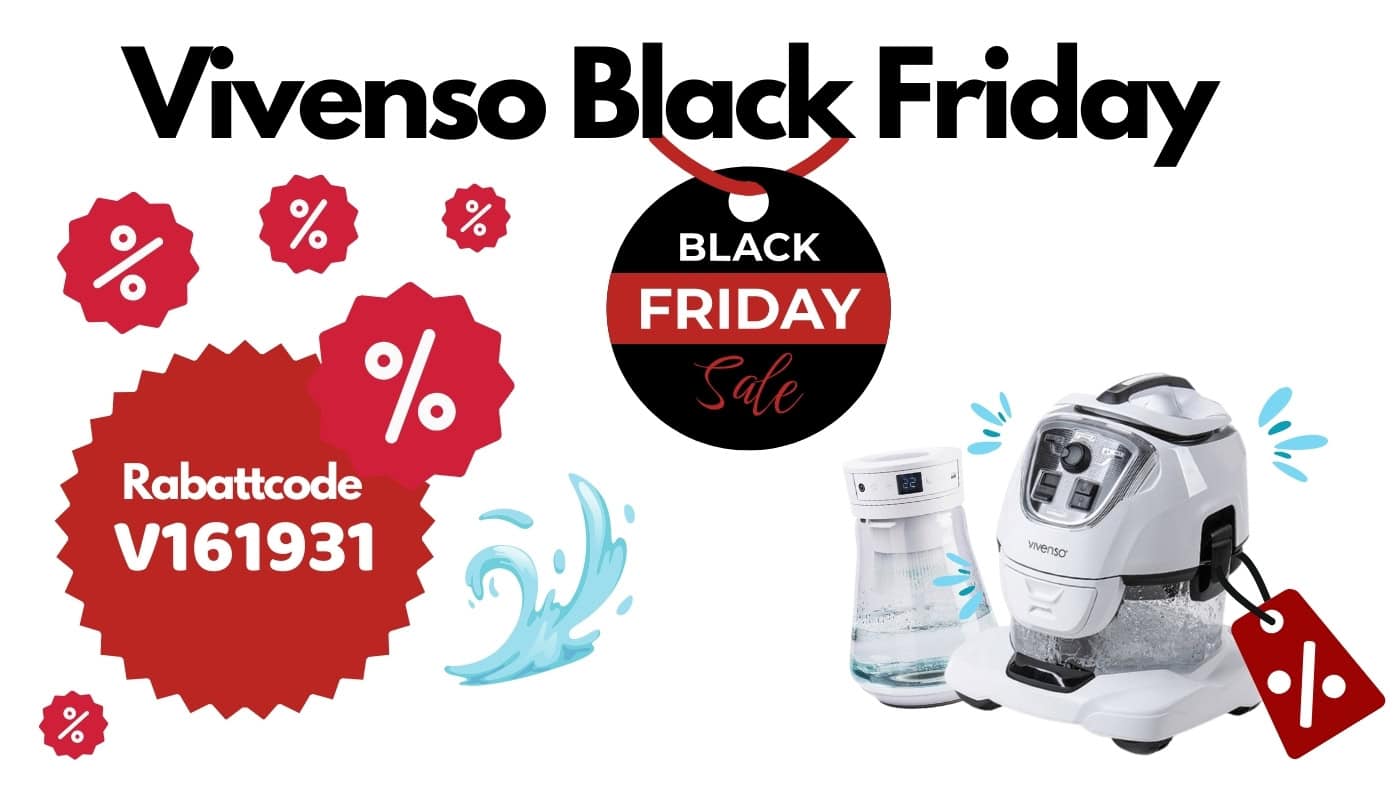 Vivenso Black Friday: Schriftzug Black Friday mit Vivenso Wasserstaubsauger