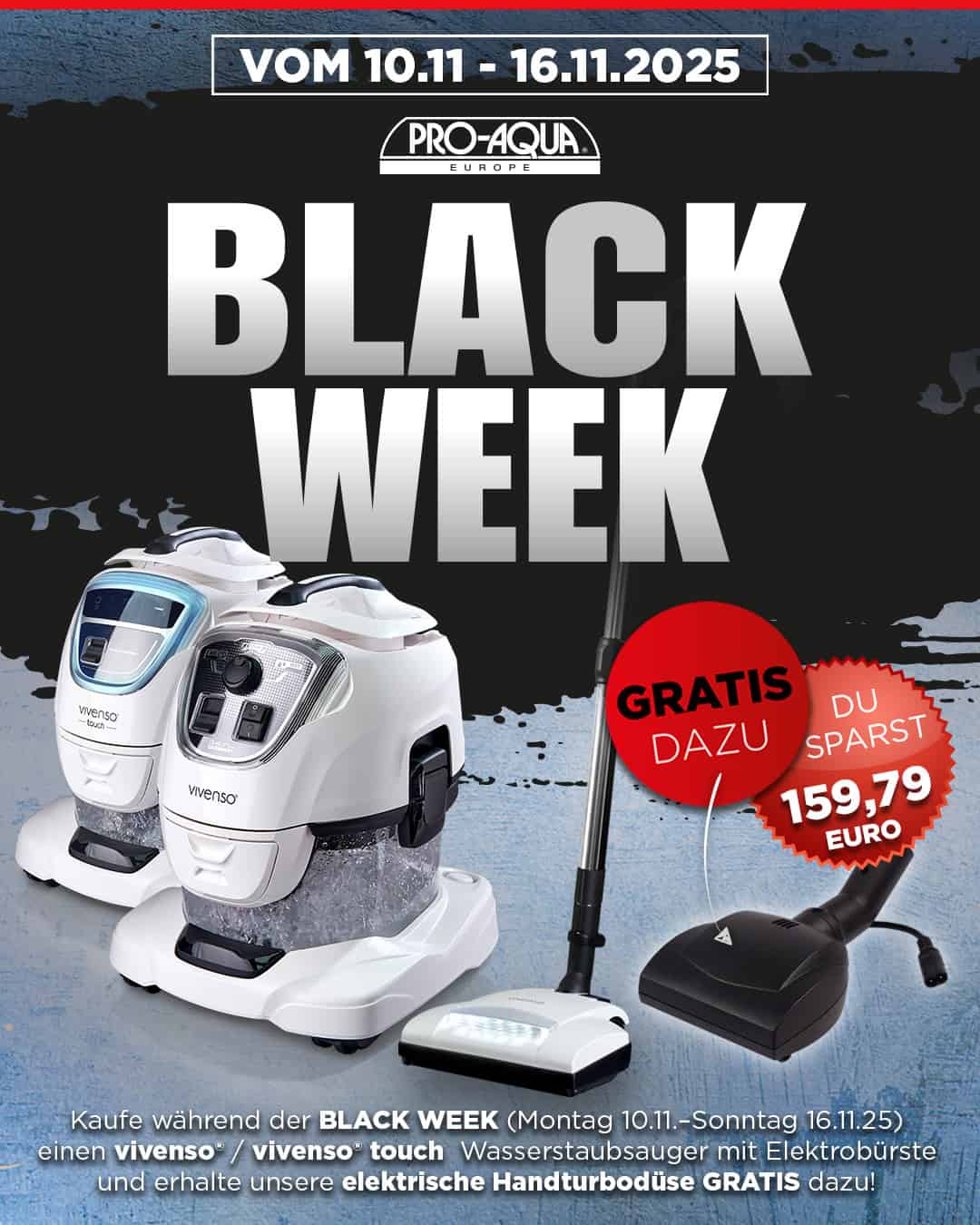 Vivenso Black Friday 2025: gratis elektrische Handturbodüse zu jeder Bestellung
